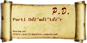 Pertl Dömötör névjegykártya